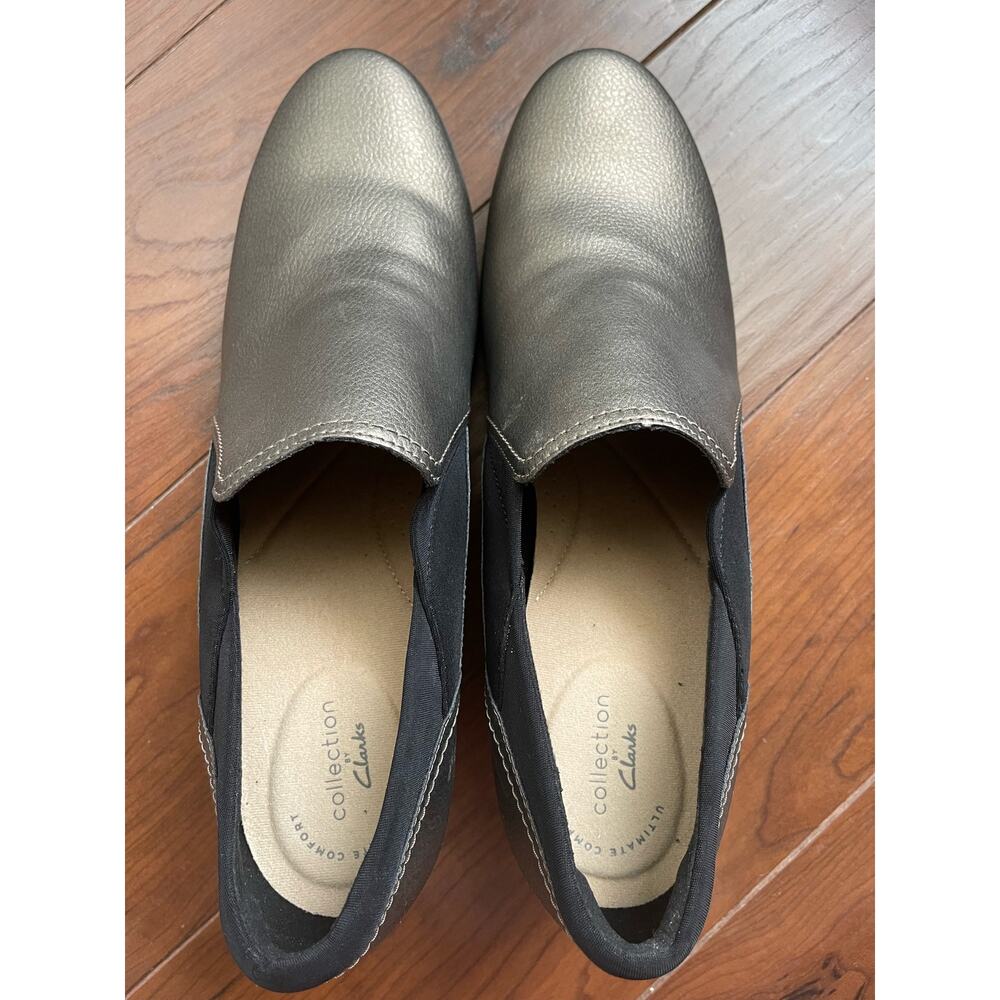 Clarks Women’s Size 12N Emily Amelia Metallic Slip On Leather Comfort Shoes - Picture 9 of 10